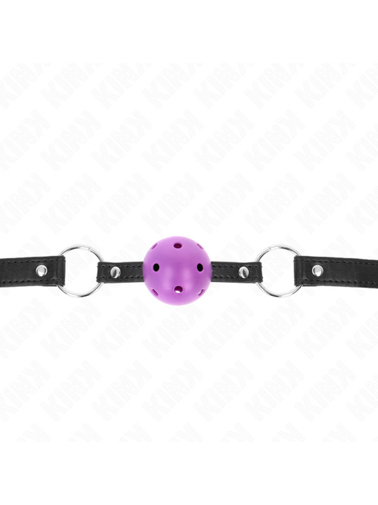MORDAZA DE BOLA KINK 4.5 CM SILICONA MORADO BDSM DE LA MARCA KINK COLLAR & GAG