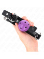 MORDAZA DE BOLA KINK 4.5 CM SILICONA MORADO BDSM DE LA MARCA KINK COLLAR & GAG