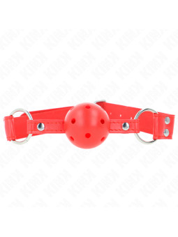 MORDAZA DE BOLA BDSM 4.5 CM ROJA SILICONA SUAVE DE LA MARCA KINK COLLAR & GAG