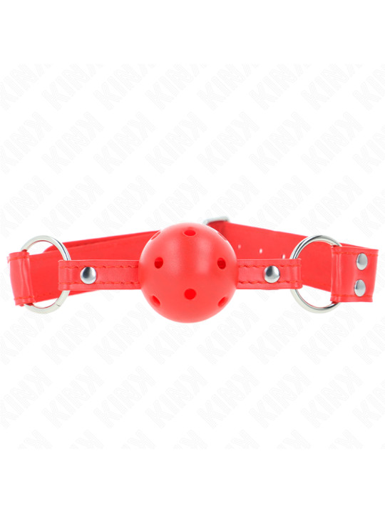 MORDAZA DE BOLA BDSM 4.5 CM ROJA SILICONA SUAVE DE LA MARCA KINK COLLAR & GAG