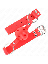 MORDAZA DE BOLA BDSM 4.5 CM ROJA SILICONA SUAVE DE LA MARCA KINK COLLAR & GAG