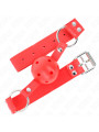 MORDAZA DE BOLA BDSM 4.5 CM ROJA SILICONA SUAVE DE LA MARCA KINK COLLAR & GAG