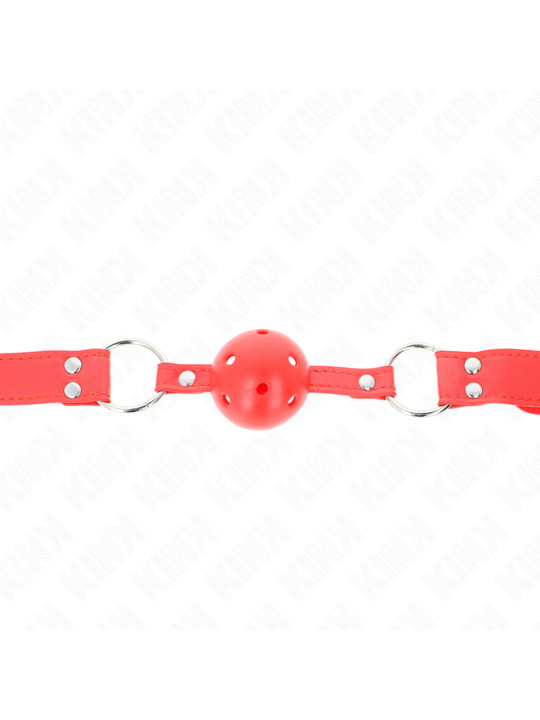 MORDAZA DE BOLA BDSM 4.5 CM ROJA SILICONA SUAVE DE LA MARCA KINK COLLAR & GAG