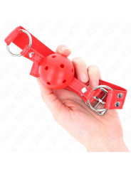 MORDAZA DE BOLA BDSM 4.5 CM ROJA SILICONA SUAVE DE LA MARCA KINK COLLAR & GAG