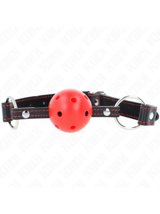 MORDAZA DE BOLA BDSM 4.5 CM ROJA SILICONA KINK DE LA MARCA KINK COLLAR & GAG