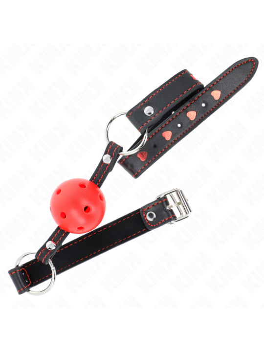 MORDAZA DE BOLA BDSM 4.5 CM ROJA SILICONA KINK DE LA MARCA KINK COLLAR & GAG