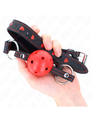 MORDAZA DE BOLA BDSM 4.5 CM ROJA SILICONA KINK DE LA MARCA KINK COLLAR & GAG