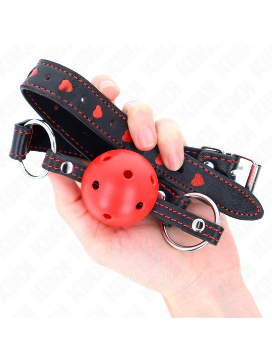 MORDAZA DE BOLA BDSM 4.5 CM ROJA SILICONA KINK DE LA MARCA KINK COLLAR & GAG