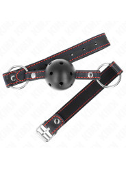 MORDAZA DE BOLA BDSM 4.5 CM NEGRA SILICONA KINK DE LA MARCA KINK COLLAR & GAG
