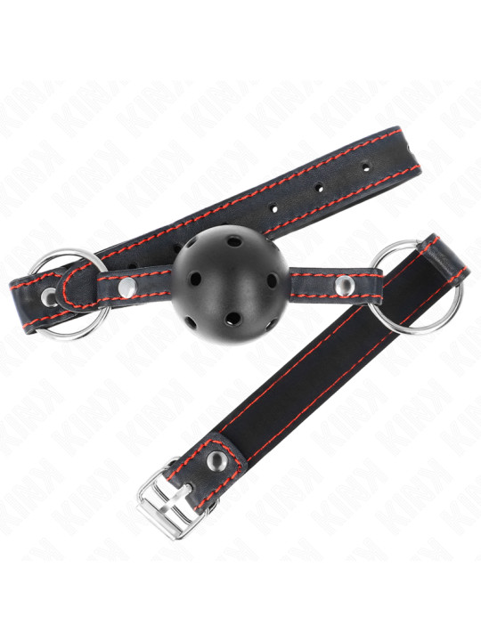 MORDAZA DE BOLA BDSM 4.5 CM NEGRA SILICONA KINK DE LA MARCA KINK COLLAR & GAG