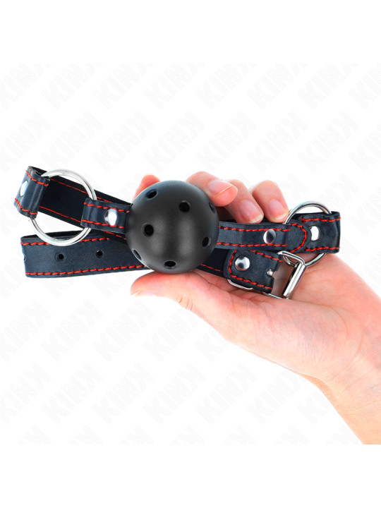 MORDAZA DE BOLA BDSM 4.5 CM NEGRA SILICONA KINK DE LA MARCA KINK COLLAR & GAG