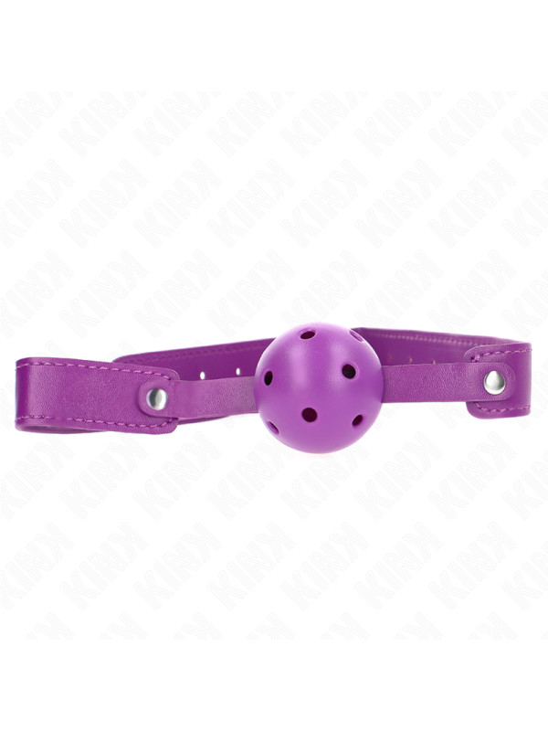 MORDAZA DE BOLA KINK 4.5 CM TRANSPIRABLE MORADO DE LA MARCA KINK COLLAR & GAG