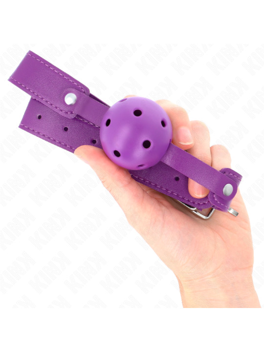 MORDAZA DE BOLA KINK 4.5 CM TRANSPIRABLE MORADO DE LA MARCA KINK COLLAR & GAG