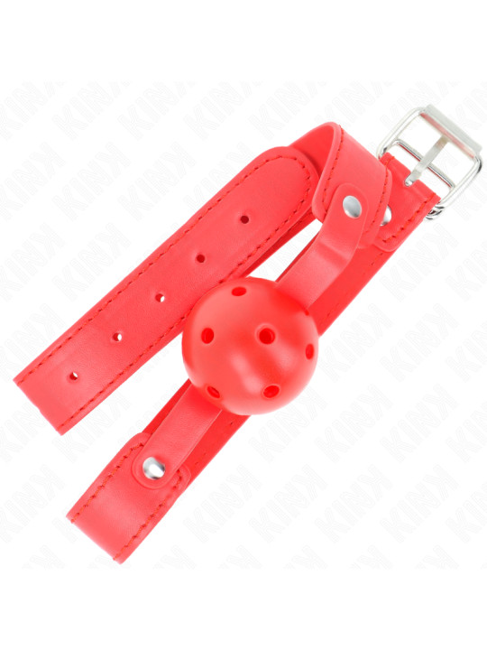 MORDAZA DE BOLA KINK 4.5 CM SILICONA ROJO BDSM DE LA MARCA KINK COLLAR & GAG