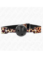 MORDAZA DE BOLA KINK 4.5 CM TRANSPIRABLE LEOPARDO DE LA MARCA KINK COLLAR & GAG