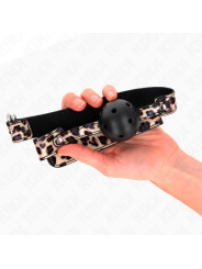 MORDAZA DE BOLA KINK 4.5 CM TRANSPIRABLE LEOPARDO DE LA MARCA KINK COLLAR & GAG