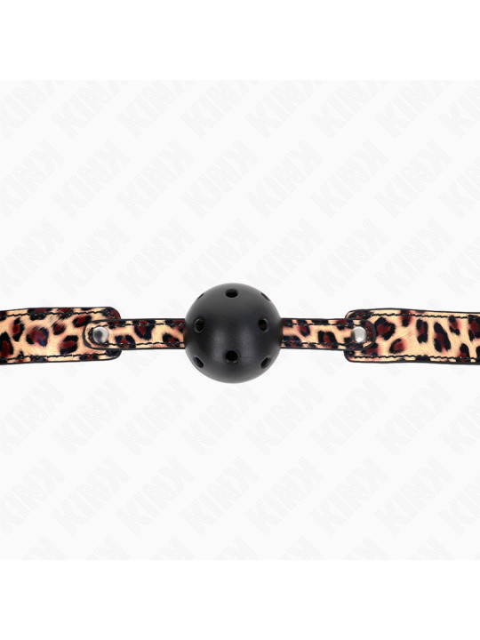 MORDAZA DE BOLA KINK 4.5 CM TRANSPIRABLE LEOPARDO DE LA MARCA KINK COLLAR & GAG
