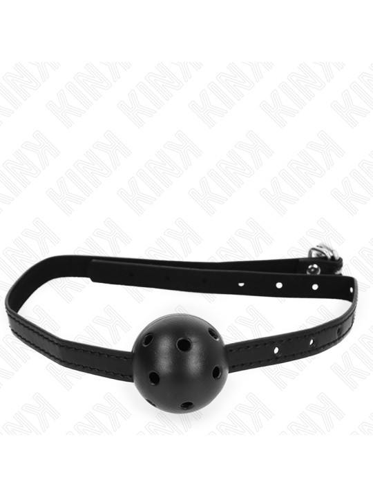 MORDAZA DE BOLA KINK 4.5 CM TRANSPIRABLE NEGRO DE LA MARCA KINK COLLAR & GAG