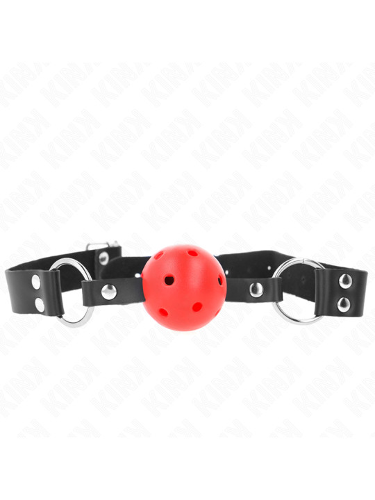 MORDAZA DE BOLA KINK 4 CM TRANSPIRABLE ROJO AJUSTABLE DE LA MARCA KINK COLLAR & GAG