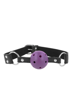 MORDAZA DE BOLA BDSM TRANSPIRABLE AJUSTABLE 42-58 CM DE LA MARCA KINK COLLAR & GAG