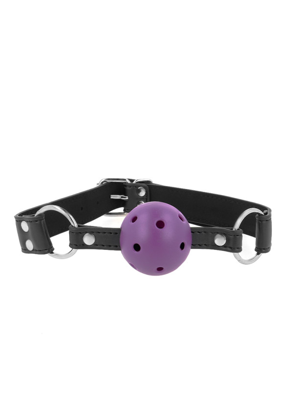 MORDAZA DE BOLA BDSM TRANSPIRABLE AJUSTABLE 42-58 CM DE LA MARCA KINK COLLAR & GAG