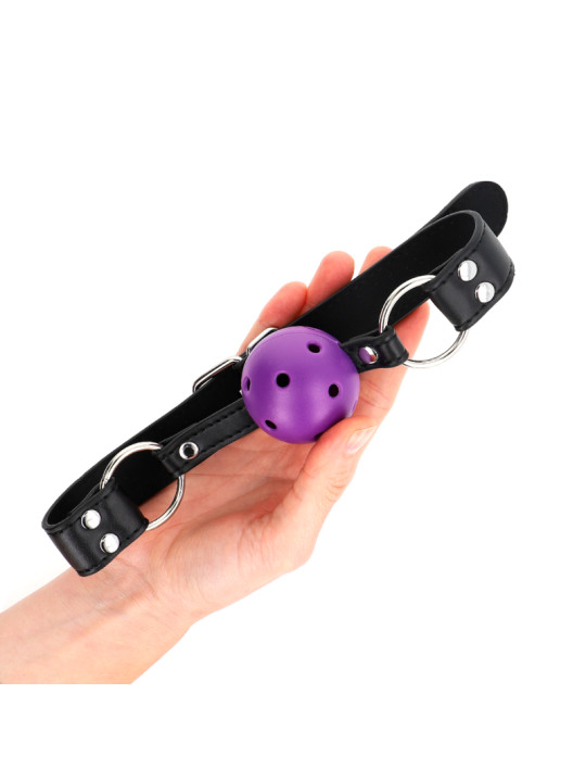 MORDAZA DE BOLA BDSM TRANSPIRABLE AJUSTABLE 42-58 CM DE LA MARCA KINK COLLAR & GAG