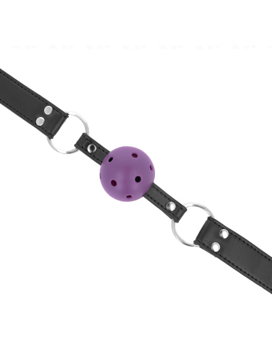 MORDAZA DE BOLA BDSM TRANSPIRABLE AJUSTABLE 42-58 CM DE LA MARCA KINK COLLAR & GAG