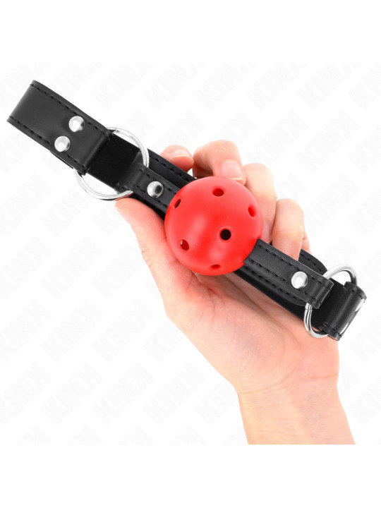 MORDAZA DE BOLA KINK 4 CM TRANSPIRABLE CUERO AJUSTABLE DE LA MARCA KINK COLLAR & GAG