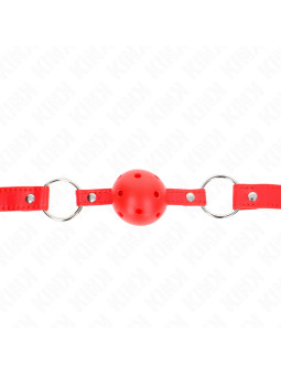 MORDAZA DE BOLA BDSM 4 CM TRANSPIRABLE ROJO AJUSTABLE DE LA MARCA KINK COLLAR & GAG