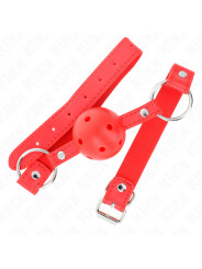 MORDAZA DE BOLA BDSM 4 CM TRANSPIRABLE ROJO AJUSTABLE DE LA MARCA KINK COLLAR & GAG