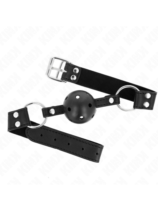 MORDAZA DE BOLA BDSM 4 CM NEGRA AJUSTABLE KINK DE LA MARCA KINK COLLAR & GAG