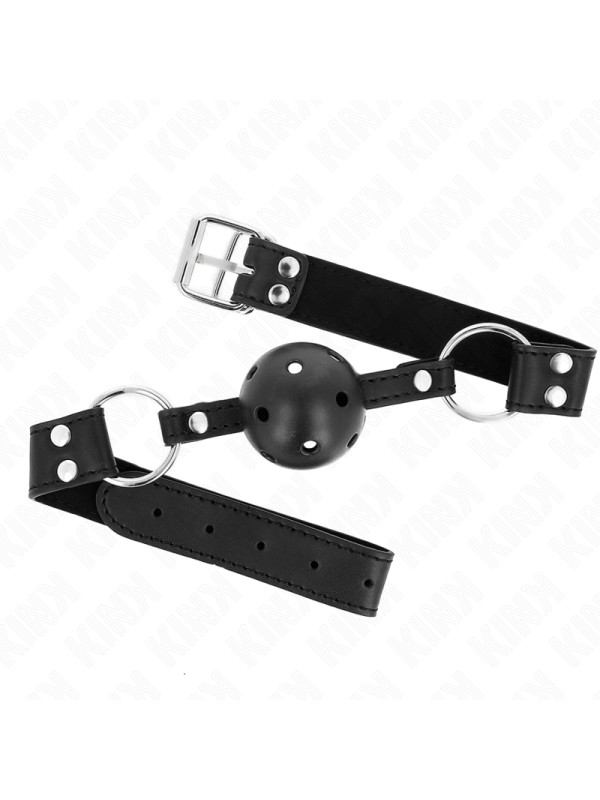MORDAZA DE BOLA BDSM 4 CM NEGRA AJUSTABLE KINK DE LA MARCA KINK COLLAR & GAG