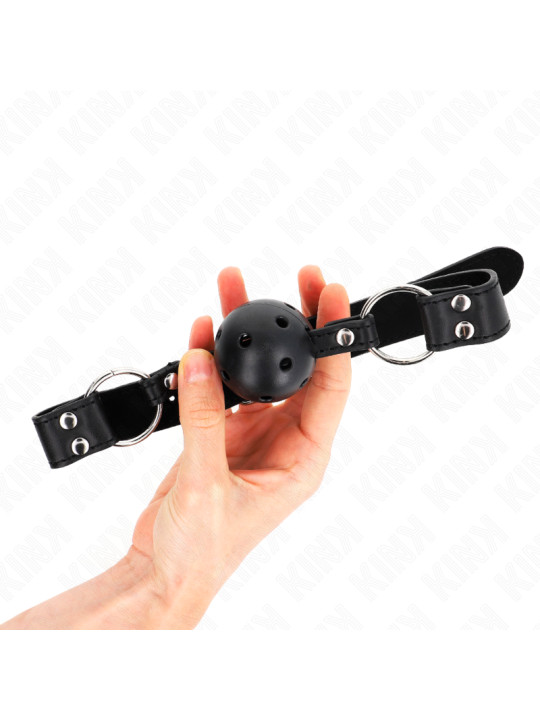 MORDAZA DE BOLA BDSM 4 CM NEGRA AJUSTABLE KINK DE LA MARCA KINK COLLAR & GAG
