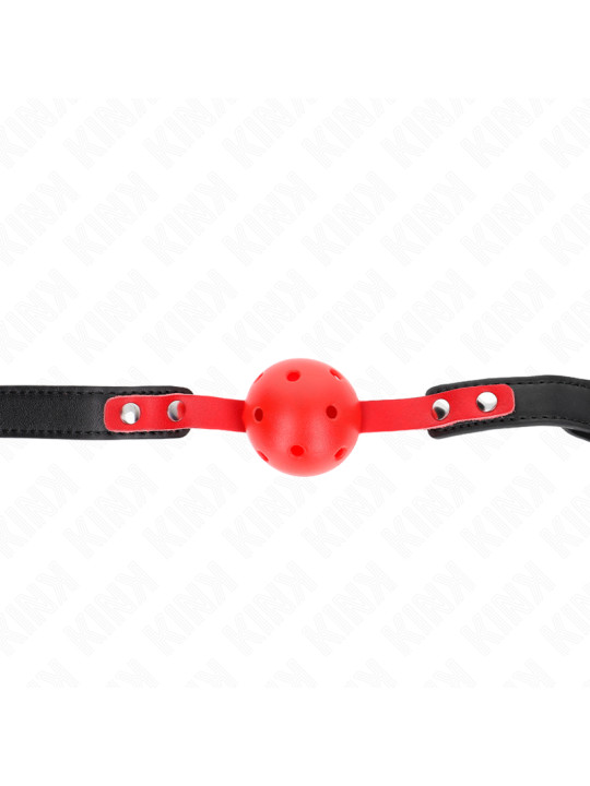 MORDAZA DE BOLA KINK ROJO 4 CM CORREA AJUSTABLE BDSM DE LA MARCA KINK COLLAR & GAG