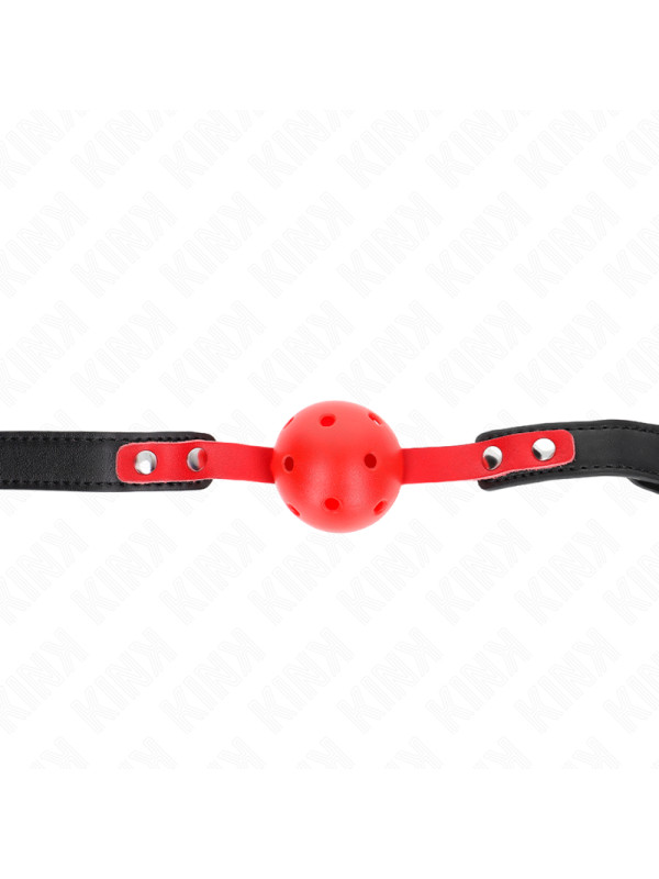 MORDAZA DE BOLA KINK ROJO 4 CM CORREA AJUSTABLE BDSM DE LA MARCA KINK COLLAR & GAG