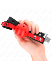 MORDAZA DE BOLA KINK ROJO 4 CM CORREA AJUSTABLE BDSM DE LA MARCA KINK COLLAR & GAG