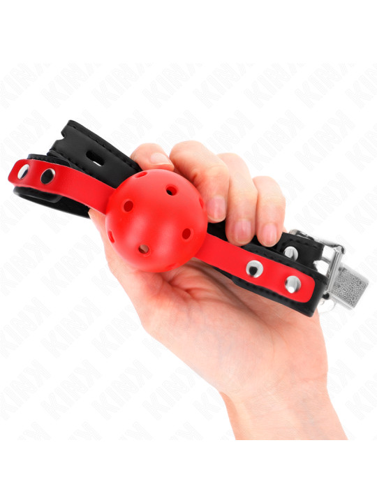 MORDAZA DE BOLA KINK ROJO 4 CM CORREA AJUSTABLE BDSM DE LA MARCA KINK COLLAR & GAG