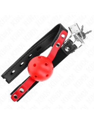 MORDAZA DE BOLA KINK ROJO 4 CM CORREA AJUSTABLE BDSM DE LA MARCA KINK COLLAR & GAG