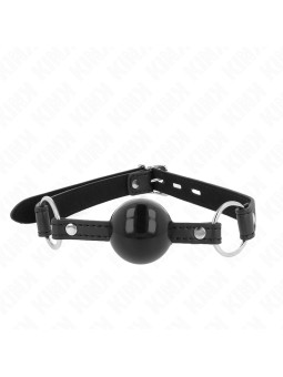 MORDAZA DE BOLA BDSM 4 CM TPE CON CANDADO NEGRO KINK DE LA MARCA KINK COLLAR & GAG