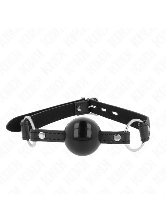MORDAZA DE BOLA BDSM 4 CM TPE CON CANDADO NEGRO KINK DE LA MARCA KINK COLLAR & GAG