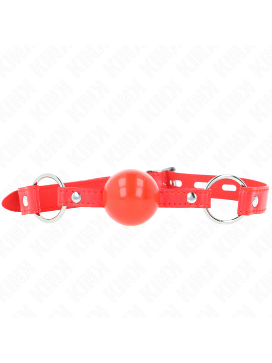 MORDAZA DE BOLA KINK 4 CM TPE CON CANDADO ROJO DE LA MARCA KINK COLLAR & GAG