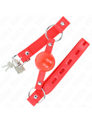 MORDAZA DE BOLA KINK 4 CM TPE CON CANDADO ROJO DE LA MARCA KINK COLLAR & GAG