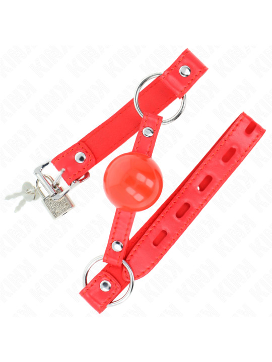 MORDAZA DE BOLA KINK 4 CM TPE CON CANDADO ROJO DE LA MARCA KINK COLLAR & GAG
