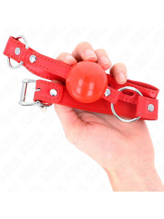 MORDAZA DE BOLA KINK 4 CM TPE CON CANDADO ROJO DE LA MARCA KINK COLLAR & GAG