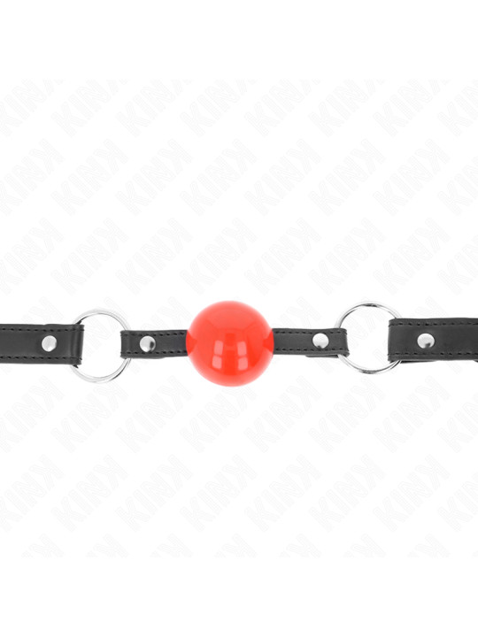 MORDAZA BOLA ROJA 4 CM CON CANDADO Y CORREA NEGRA KINK DE LA MARCA KINK COLLAR & GAG