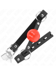 MORDAZA BOLA ROJA 4 CM CON CANDADO Y CORREA NEGRA KINK DE LA MARCA KINK COLLAR & GAG
