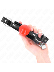 MORDAZA BOLA ROJA 4 CM CON CANDADO Y CORREA NEGRA KINK DE LA MARCA KINK COLLAR & GAG