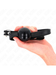 MORDAZA DE BOLA BDSM 4 CM SILICONA NEGRO KINK DE LA MARCA KINK COLLAR & GAG