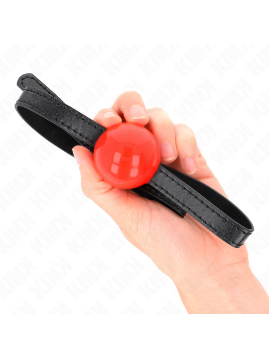 MORDAZA DE BOLA KINK 4 CM SILICONA ROJO BDSM DE LA MARCA KINK COLLAR & GAG
