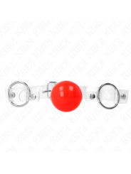 MORDAZA DE BOLA ROJA PVC TRANSPARENTE AJUSTABLE KINK DE LA MARCA KINK COLLAR & GAG